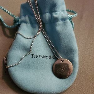 Tiffany & co J pendant necklace